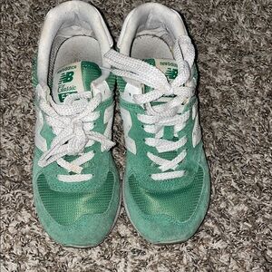 New Balance Classic Green and White Sneakers